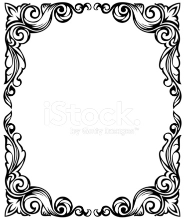 369x439 Drawing Frame Ornament Stock Vector