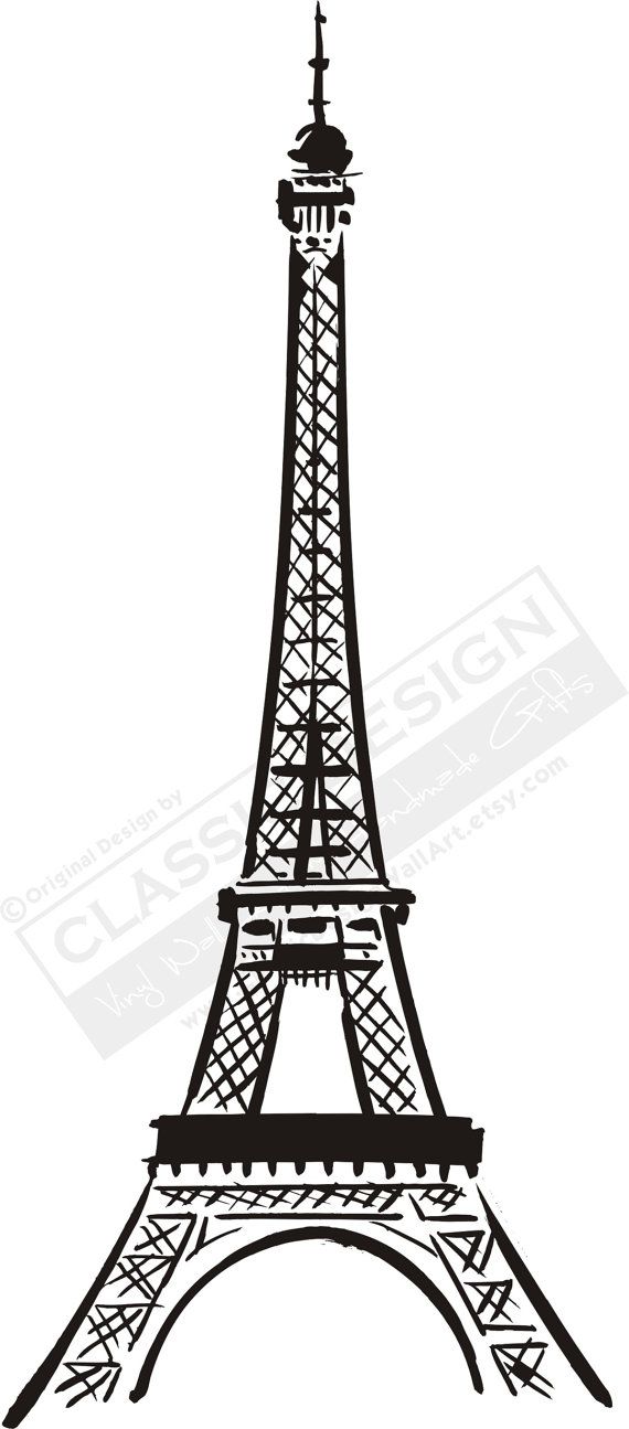570x1295 Eiffel Tower Clip Art Black