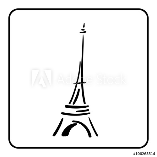 500x500 Eiffel Tower In A Simple Sketch Style Big Famous Symbol Of Paris