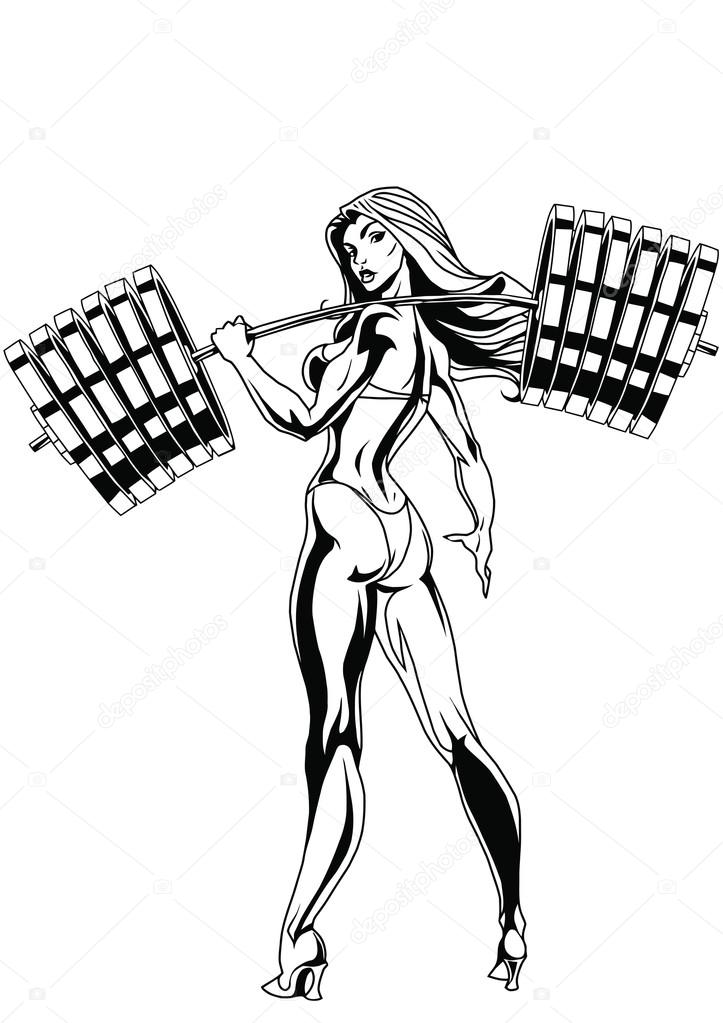 723x1023 Barbell Drawing Free Download