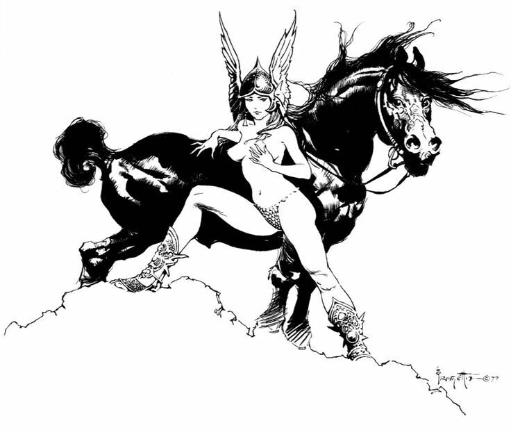 736x619 Fan Of Epic Fantasy Art! Heavy Metal Girl And Black Horse