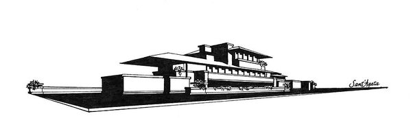 599x185 frank lloyd wright's robie house poster