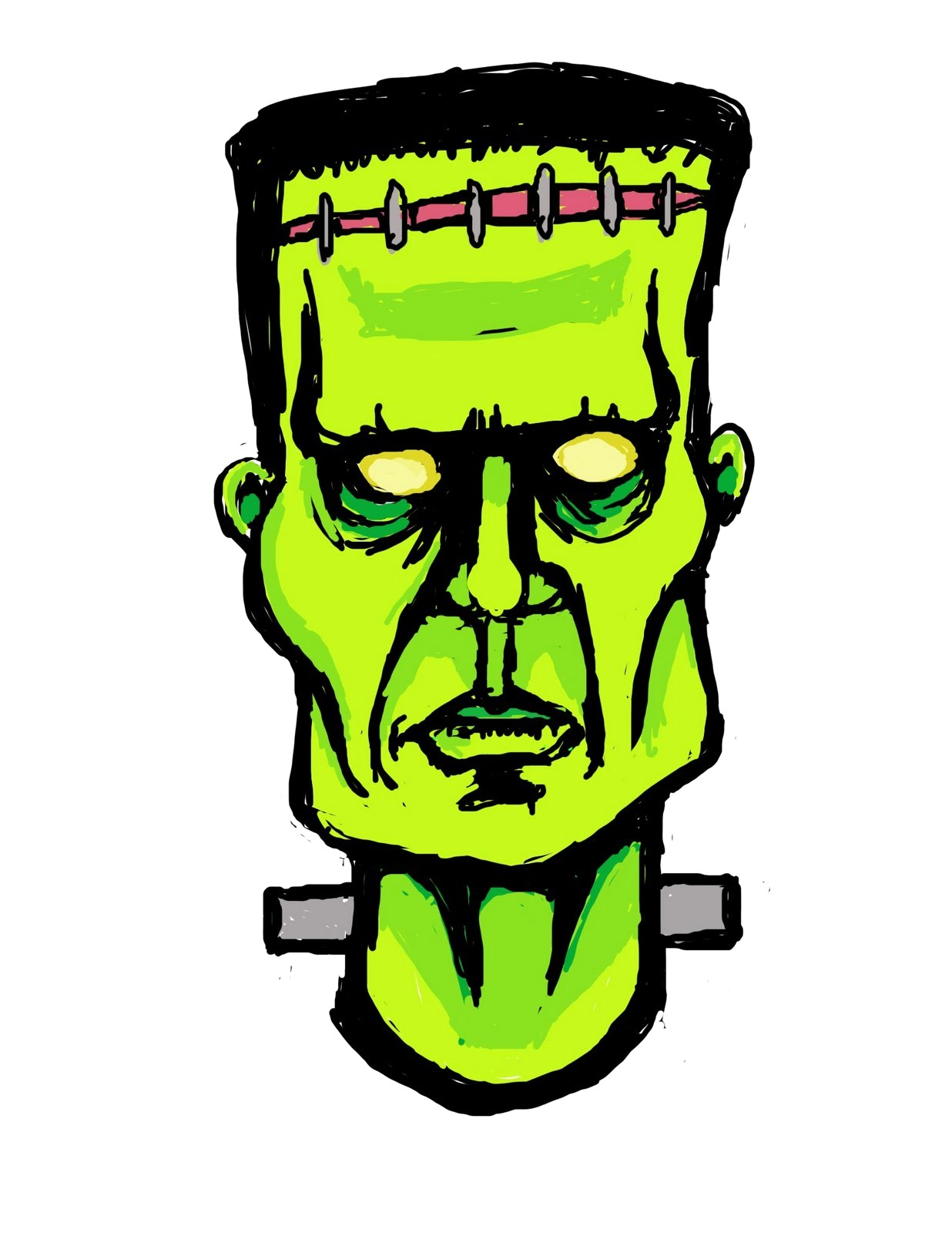 1236x1600 Simple Frankenstein Cartoon Drawing Clipart