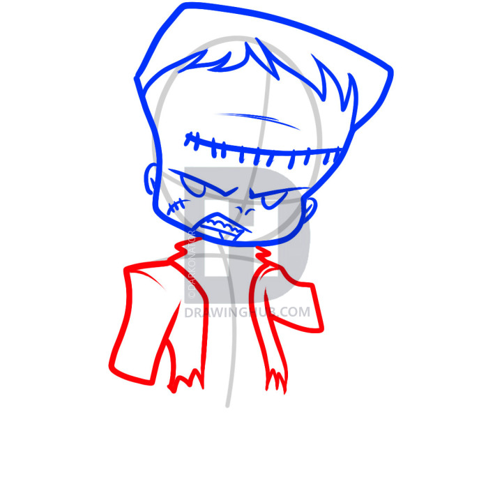 720x720 how to draw a halloween frankenstein, frankenstein, step
