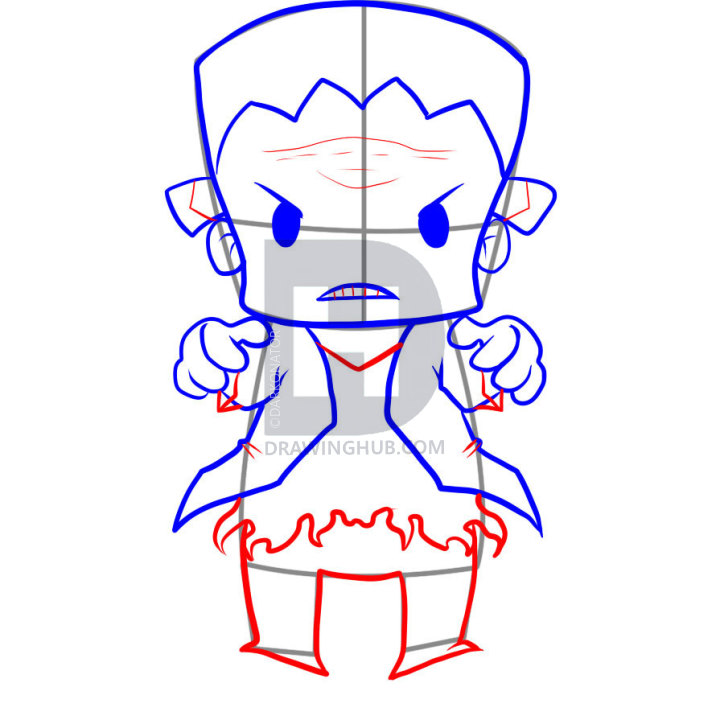 720x720 How To Draw An Easy Frankenstein, Step