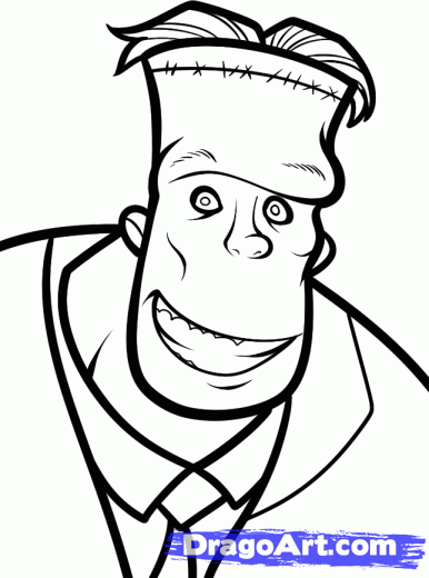 386x520 Step How To Draw Frank, Frankenstein, Hotel Transylvania