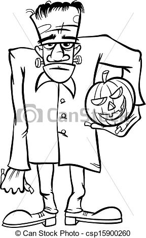 288x470 Black And White Frankenstein Clipart