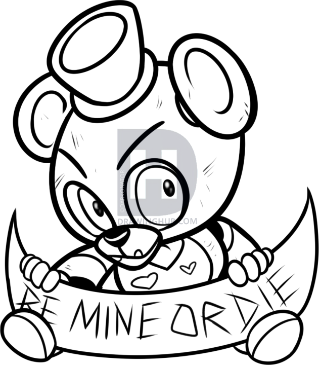 631x720 How To Draw Valentine Freddy Fazbear, Step