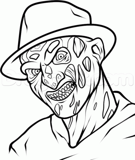 439x520 How To Draw Freddy Krueger Easy Step