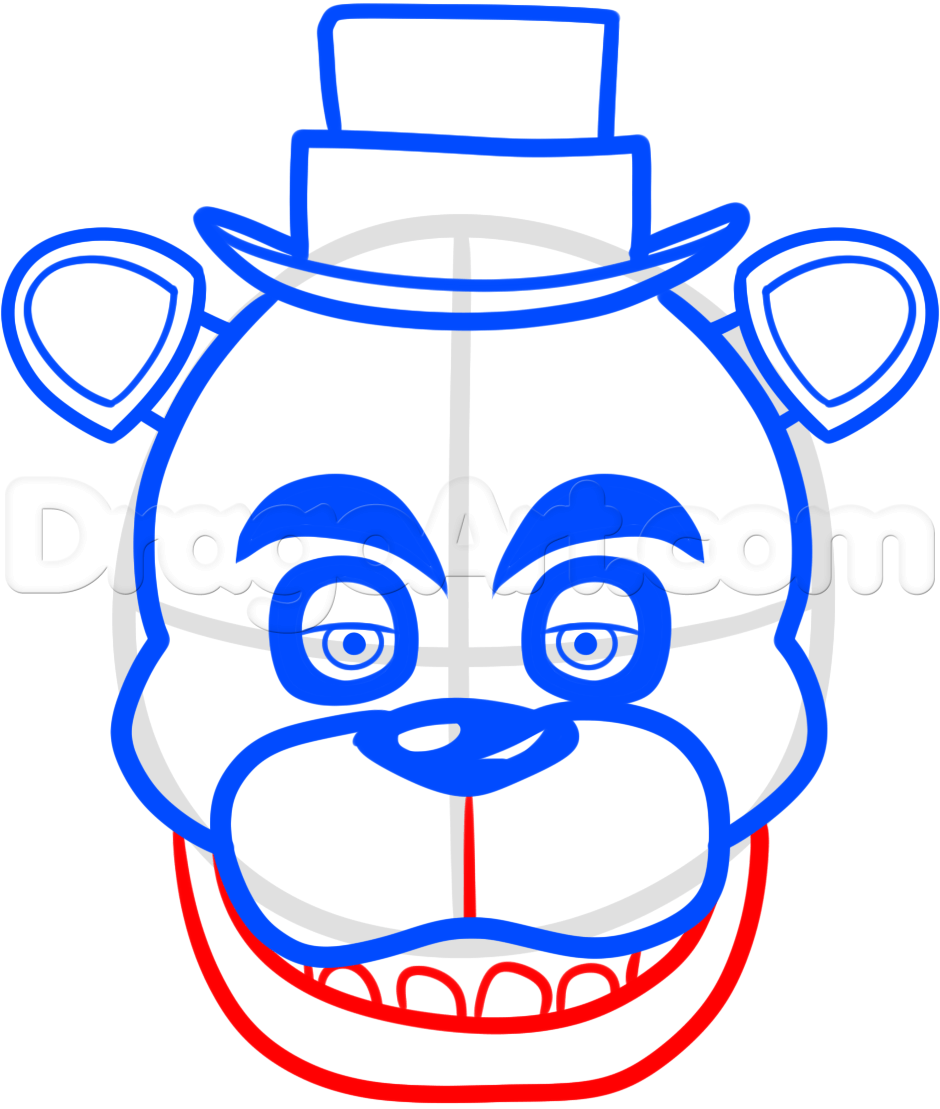 940x1109 how to draw freddy fazbear easy step draw five night, five