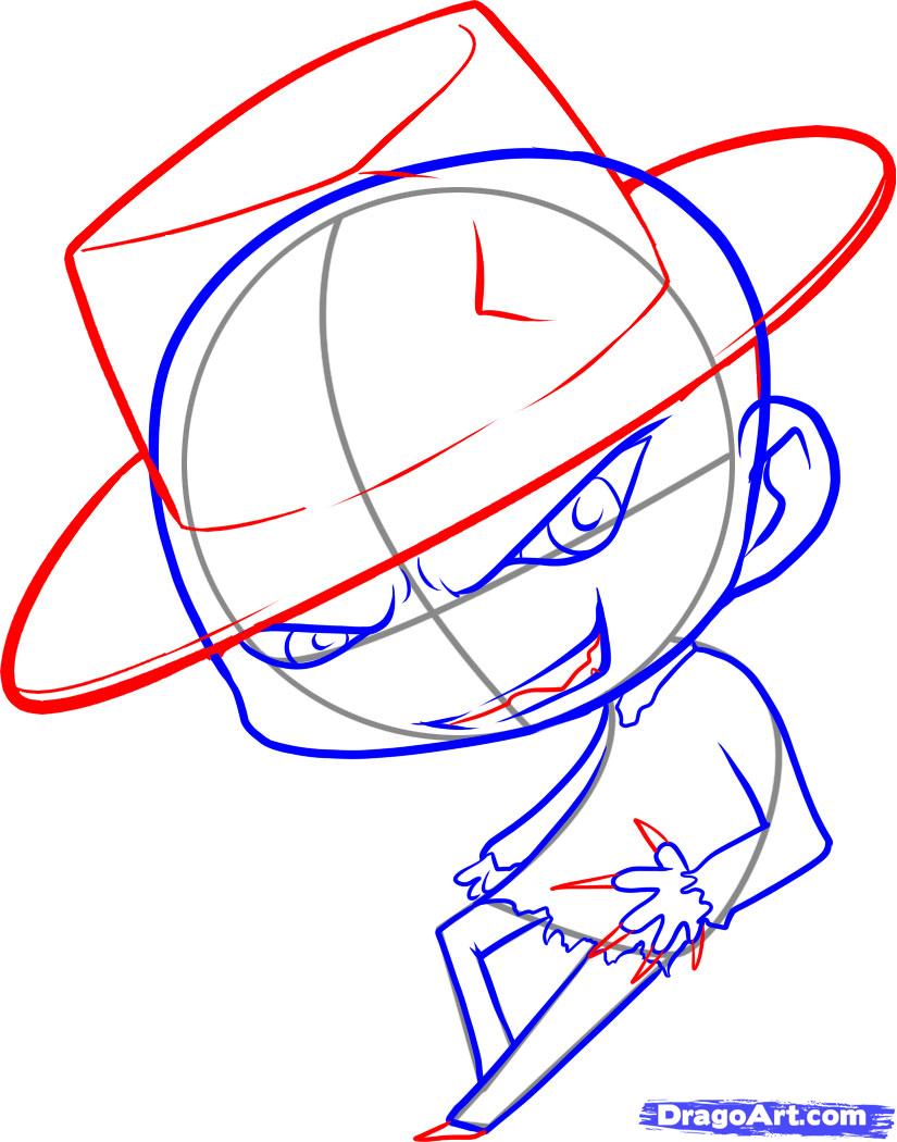 825x1050 Draw Chibi Freddy Krueger, Step