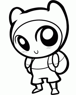 244x302 How To Draw Chibi Finn, Adventure Time, Step