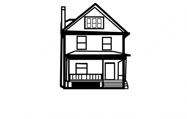 615x393 House Line Drawing Free Stock Photo