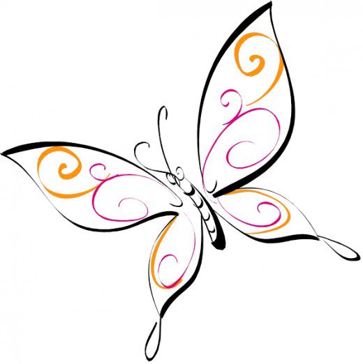 520x522 Butterfly Drawing Clipart