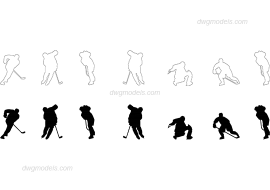 540x380 People Hockey Dwg, Free Cad Blocks Download