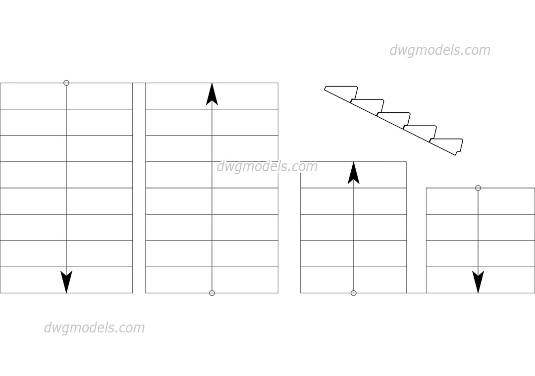 1080x760 Stairs Dynamic Blocks, Free Autocad Drawings Download
