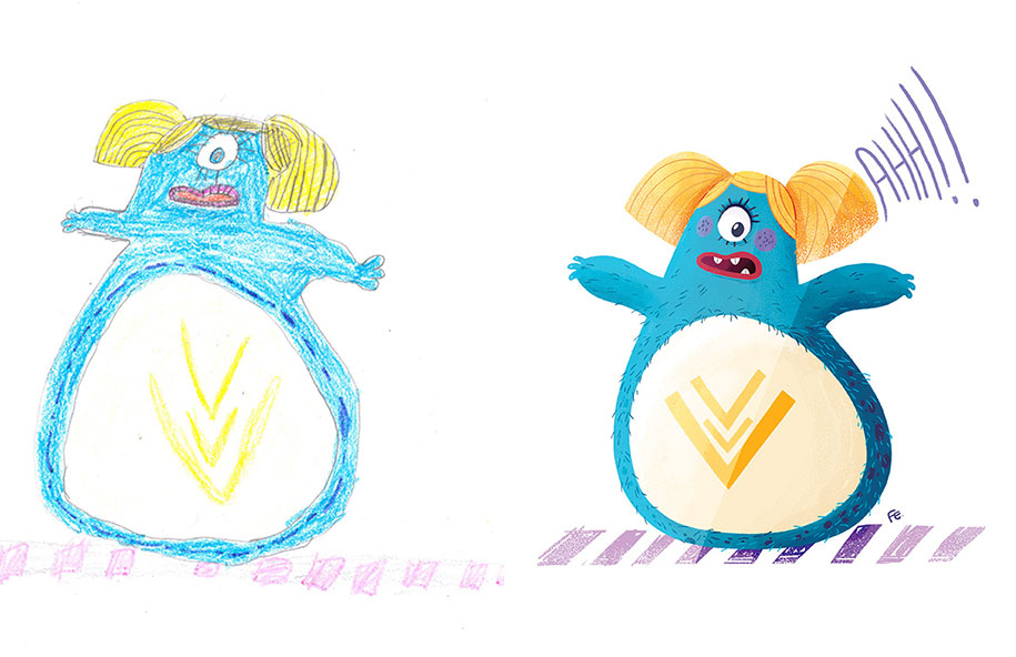 915x592 Artists Redraw Kids' Doodles Of Scary Monsters In Their Own