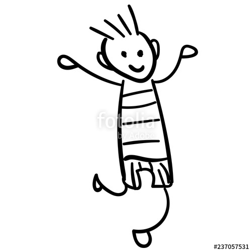 500x500 Boy In The Style Of Childrens Drawings Stock Image And Royalty