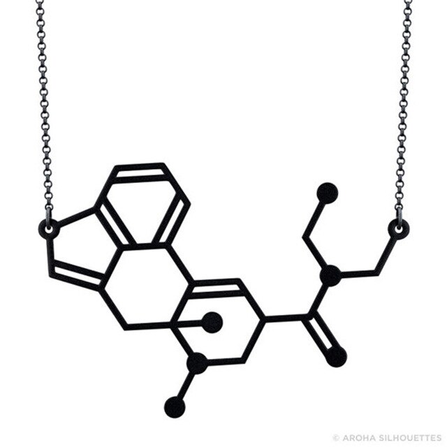 640x640 Lsd Molecule Necklace Color Free Choice Silver Or Gold Or Matte