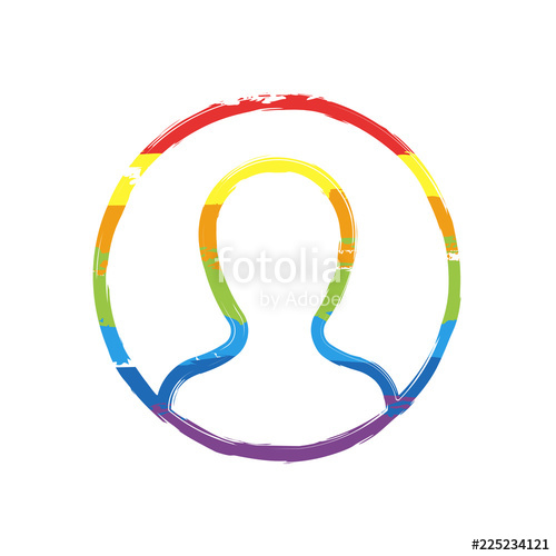 500x500 Profile, Person In Circle Drawing Sign With Lgbt Style, Seven