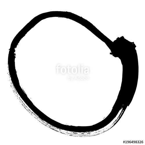500x500 Black Brush Stroke In The Form Of A Circle Drawing Created In Ink