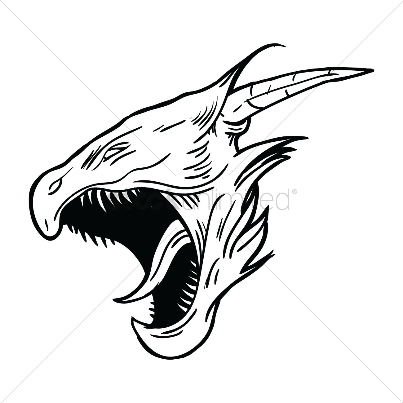 1300x1300 Free Dragon Face Vector Image