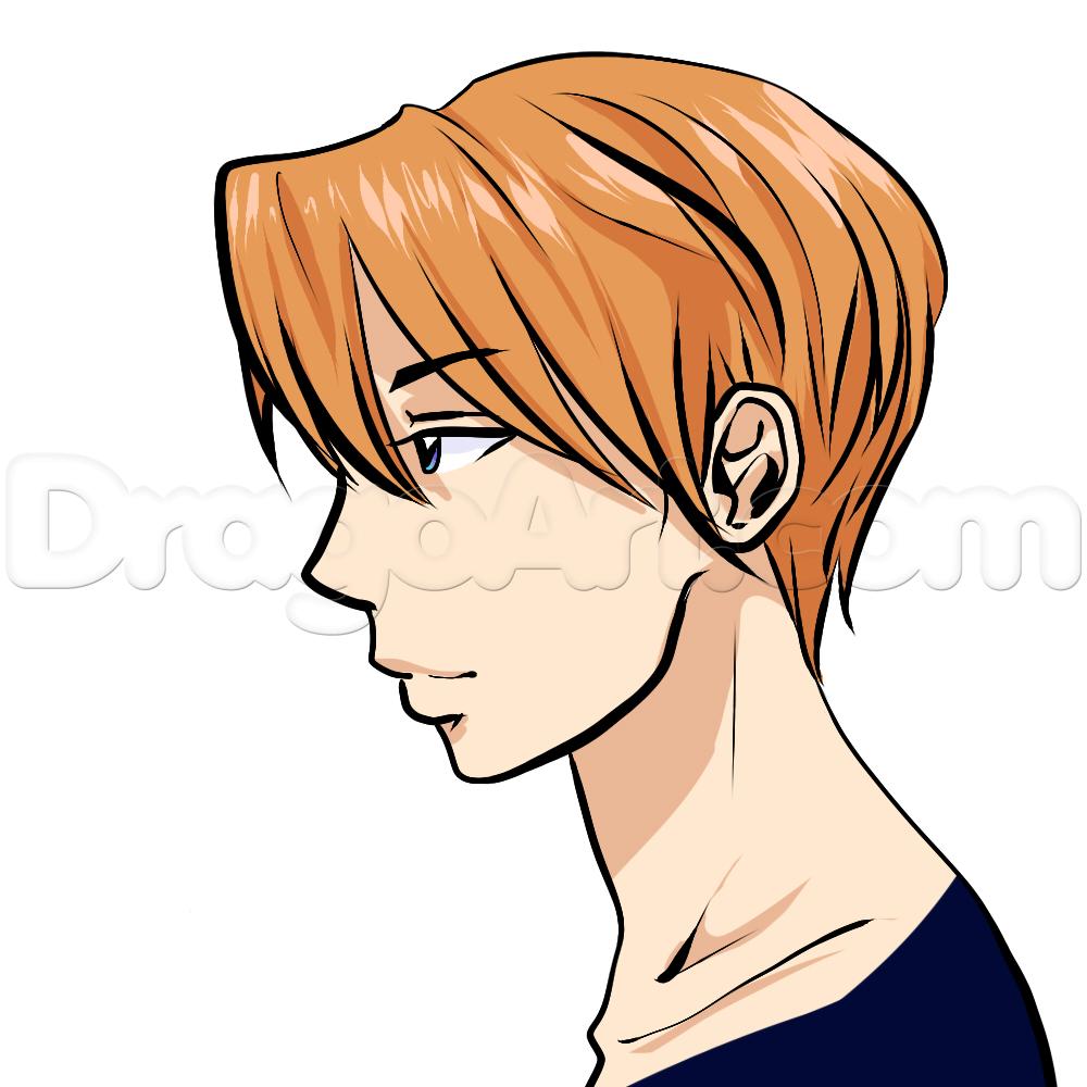 1000x1000 Side View Male Anime Face Drawing Tutorial, Step