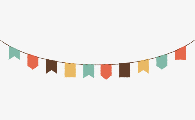 650x400 Bunting Vector, Flags, Cartoon Hand Drawing, Decorative Pattern