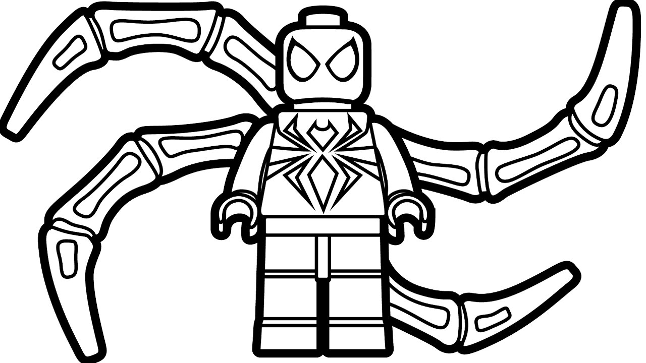 1280x720 Lego Spiderman Coloring Pages With Free Also Painting Kids