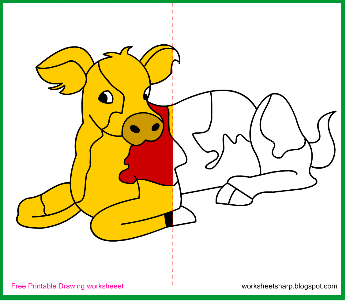 1130x984 Free Drawing Worksheets Printable Calf Drawing Worksheets