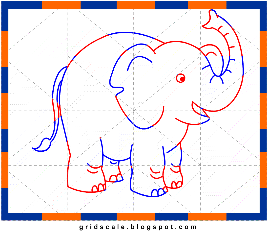 1085x946 Free Printable Elephant Grid Line Drawing Worksheets For Kids