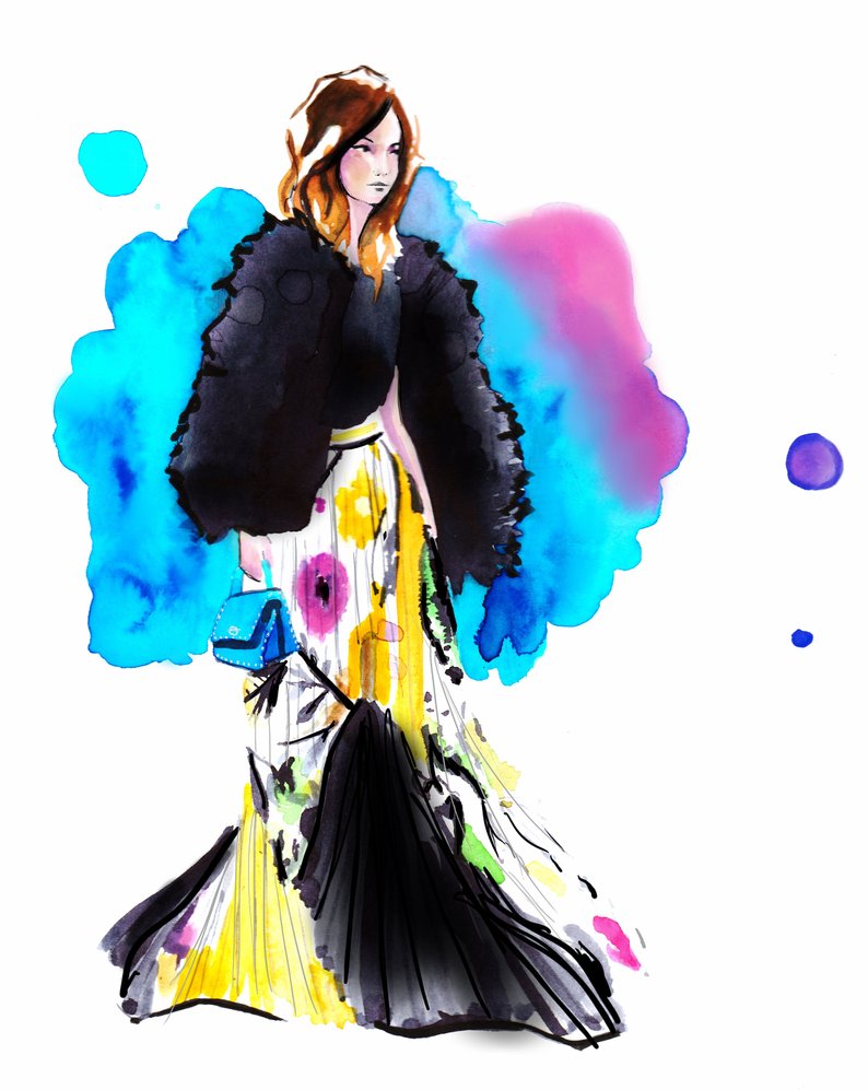 794x997 Custom Original Watercolour Fashion Illustration Portrait Etsy