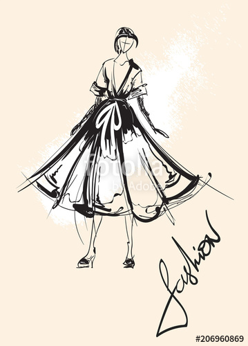 359x500 fashion illustration with the inscription free your mind stylish