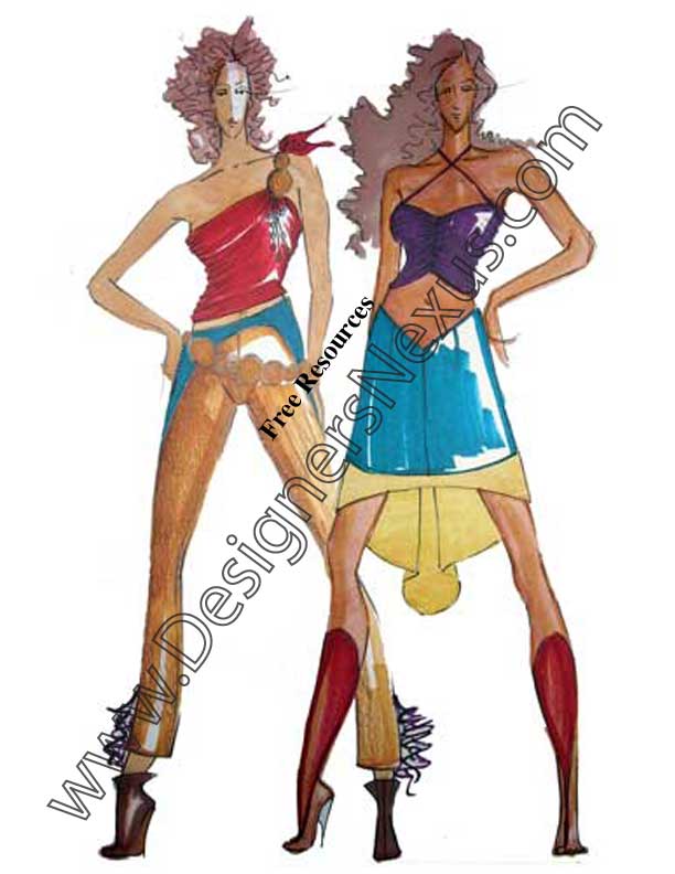 612x792 Freehand Fashion Illustration Sample