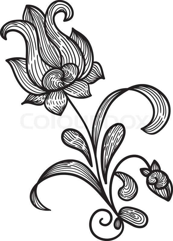 573x800 Vector Floral Design Element, Vintage Stock Vector Colourbox