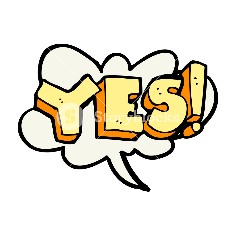 1000x1000 Freehand Drawn Cartoon Yes Design Element Royalty Free Stock Image