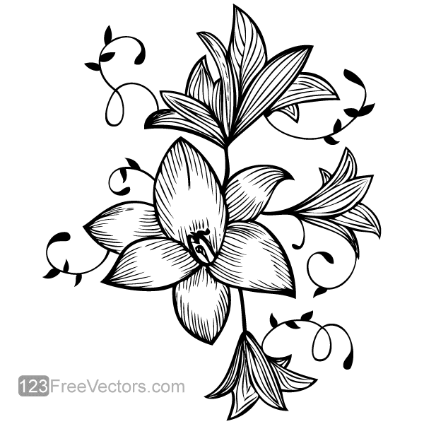 600x600 Flower Vector Graphic Printables Flowers, Free Vector Graphics