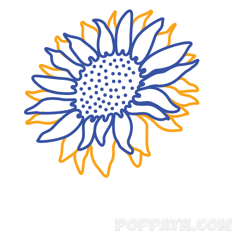 1000x1000 How To Draw A Sunflower Pop Path