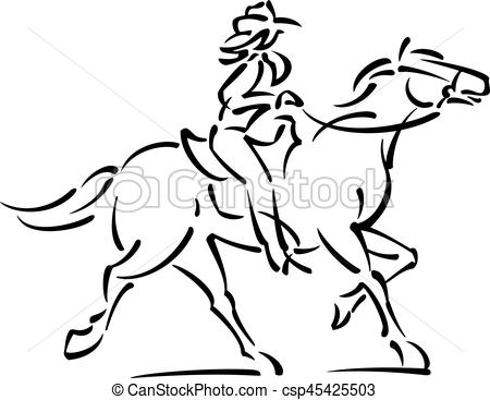 450x367 Western Woman Riding Horse Vector Line Drawing Of Woman