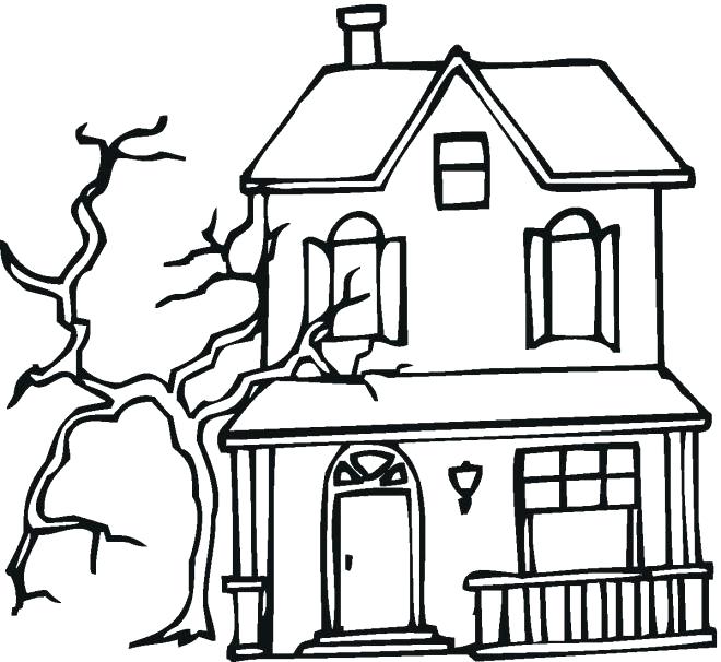 660x606 haunted house coloring how to drawing haunted house coloring