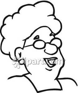 251x300 Line Drawing Of An Old Woman With Glasses
