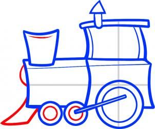 302x252 How To Draw A Train For Kids, Step