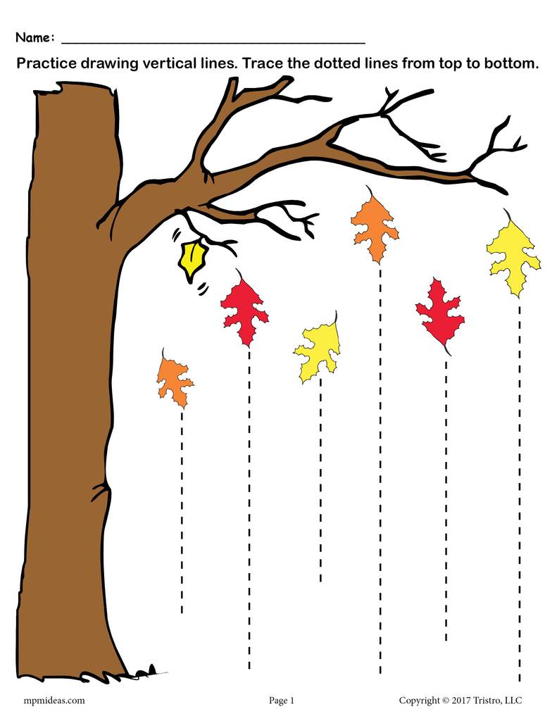 791x1024 Free Printable Fall Line Tracing Worksheets! Supplyme