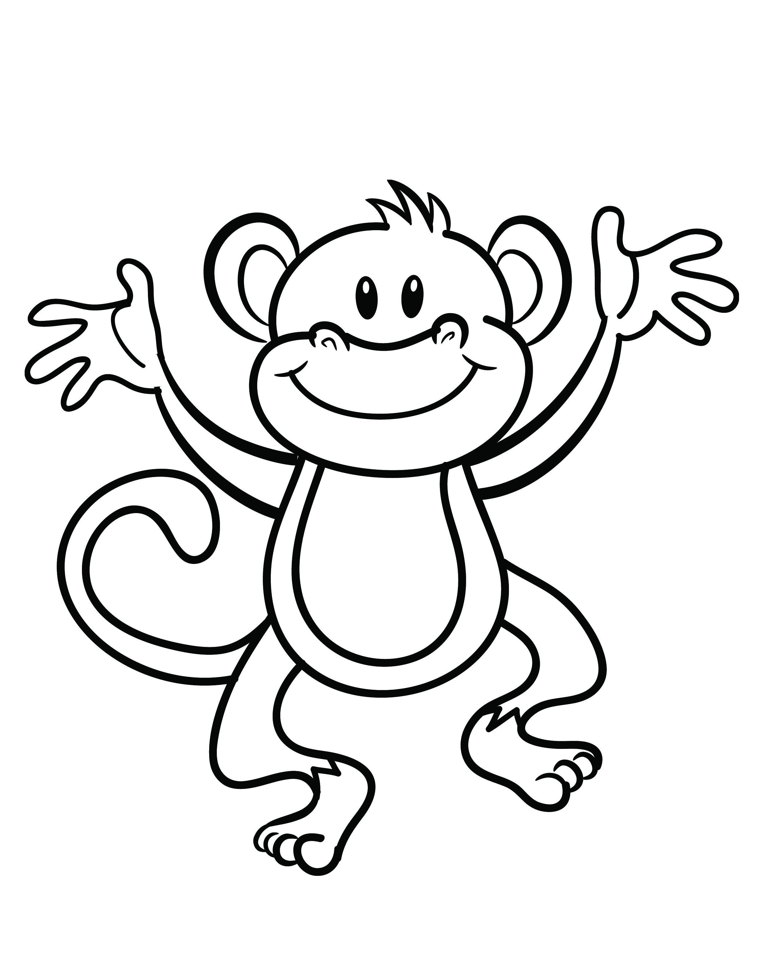 2480x3141 Free Printable Monkey Coloring