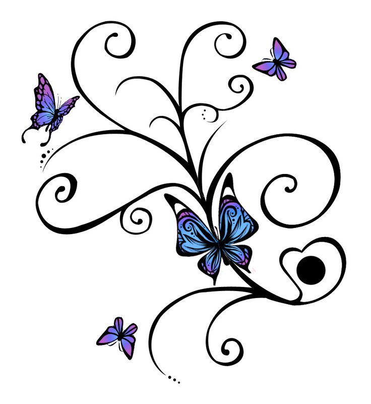 736x801 Flowers Drawings Inspiration Free Tattoo Stencils Butterflies