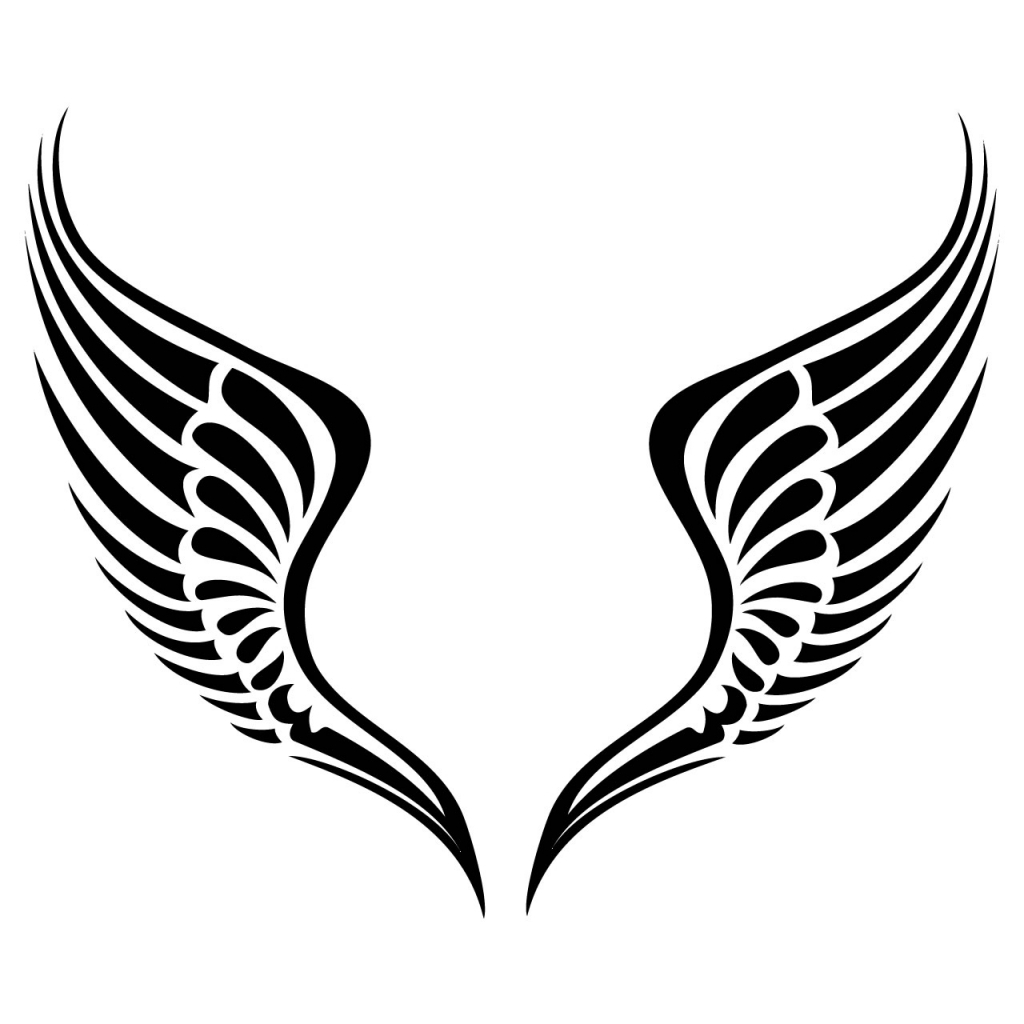 1024x1024 Angel Wing Tattoo Drawing Free Image For Easy Iydunetwork