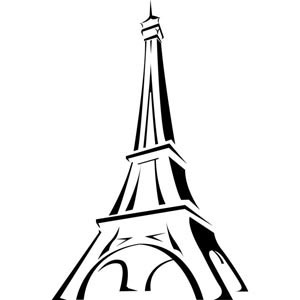 300x300 Free Vector Eiffel Tower In France Line Art Vector Drawing Logo