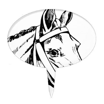 422x422 Horse Drawing Head Cake Topper