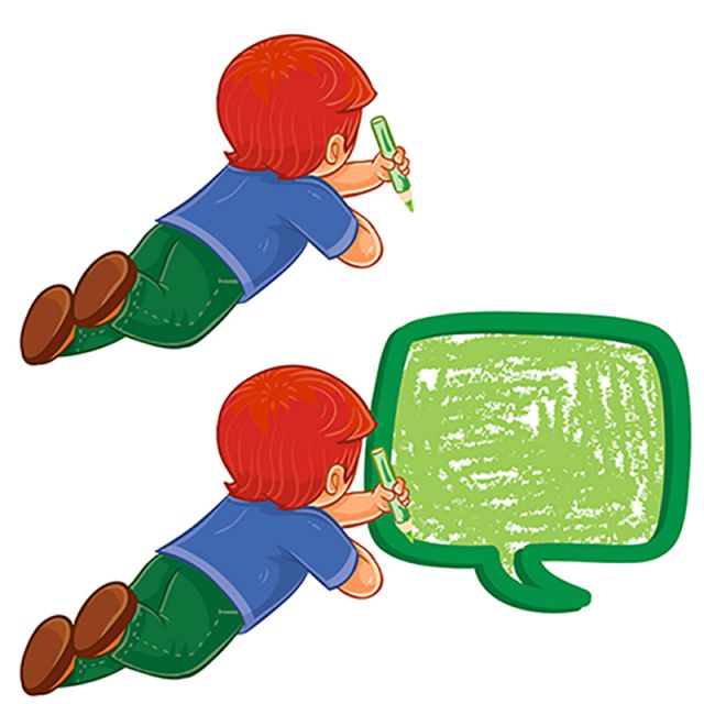 640x640 Small Boy Draw A Speech Bubble, Little, Kid, Happy Png And Vector