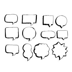 250x250 Speech Bubble Hand Drawing Icon